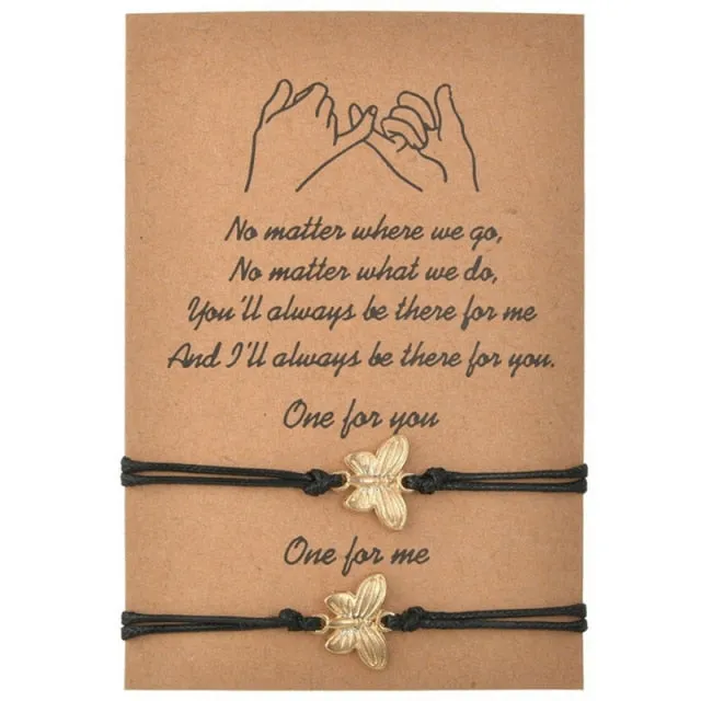 A Pair of Friendship Charm Bracelets for loved ones and couples