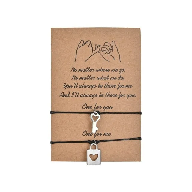 A Pair of Friendship Charm Bracelets for loved ones and couples