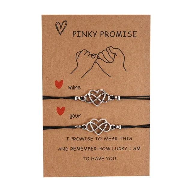 A Pair of Friendship Charm Bracelets for loved ones and couples
