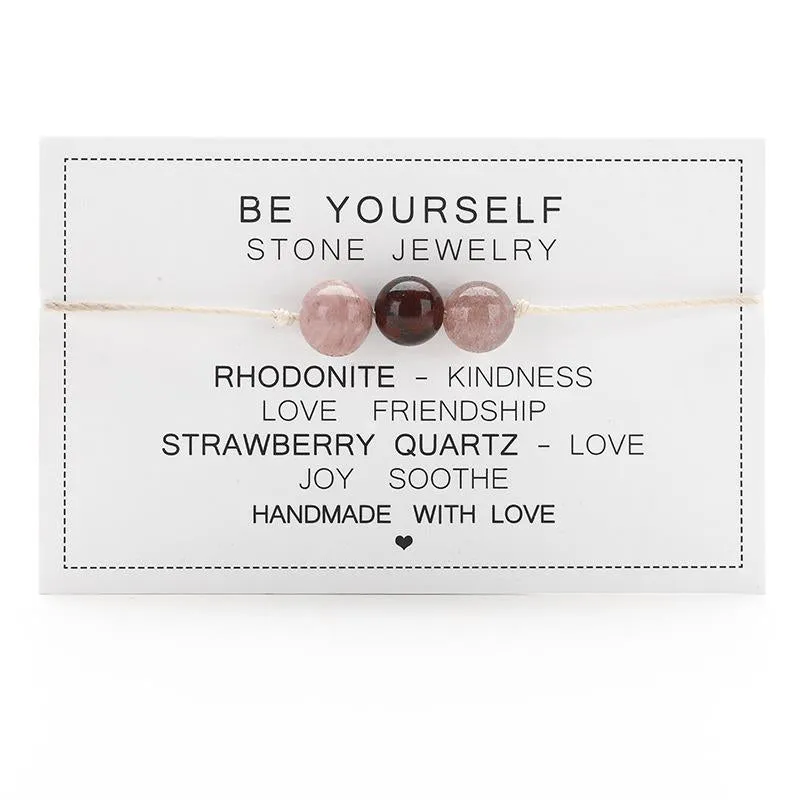 Adjustable 'Be Yourself' Natural Stone Wish / Friendship Bracelet