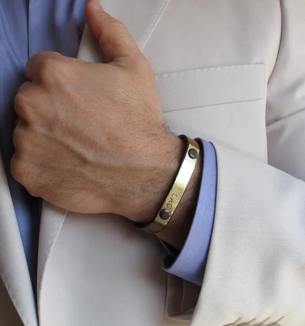 Adjustable Custom Engraved Bracelet for Dad