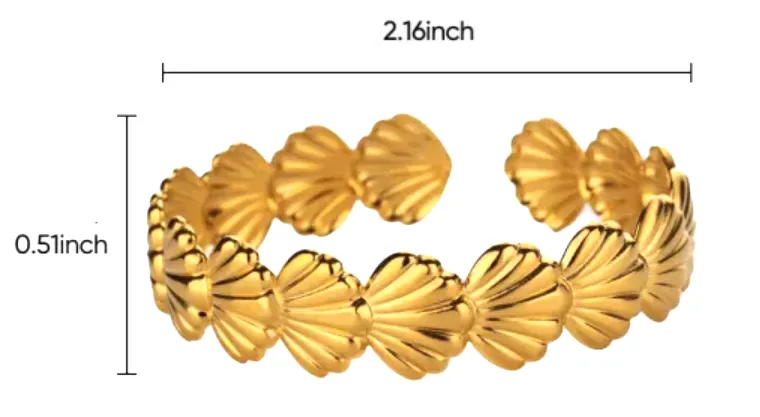 Adjustable Stainless Steel Beachy Cuff Bracelet