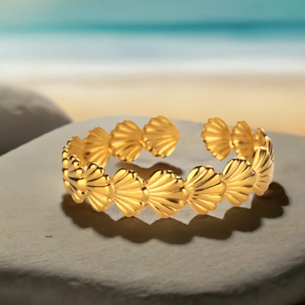 Adjustable Stainless Steel Beachy Cuff Bracelet