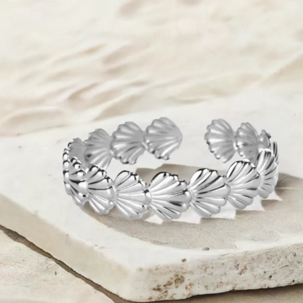 Adjustable Stainless Steel Beachy Cuff Bracelet