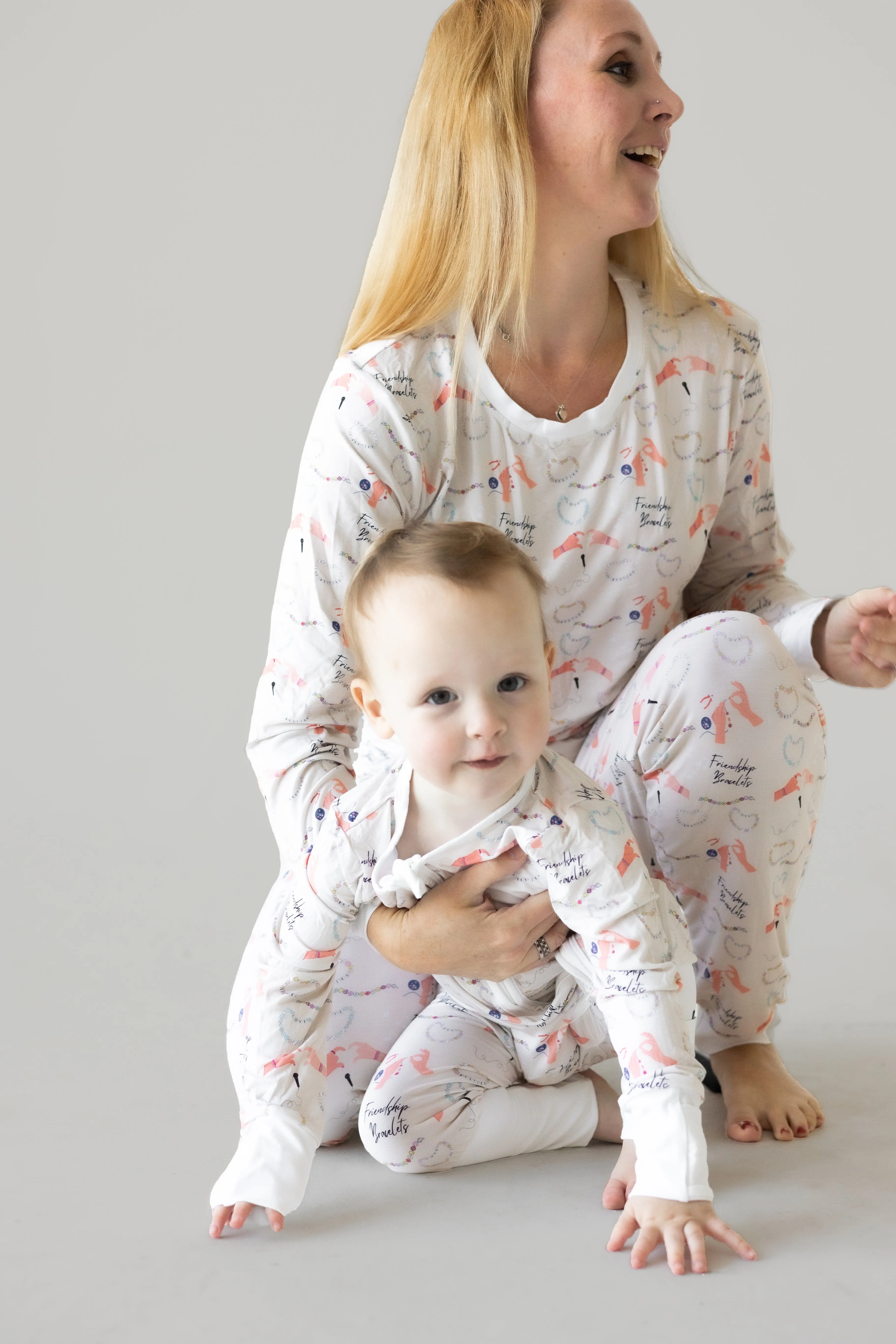 Adult Women's Friendship Bracelets Bamboo Pajama Set