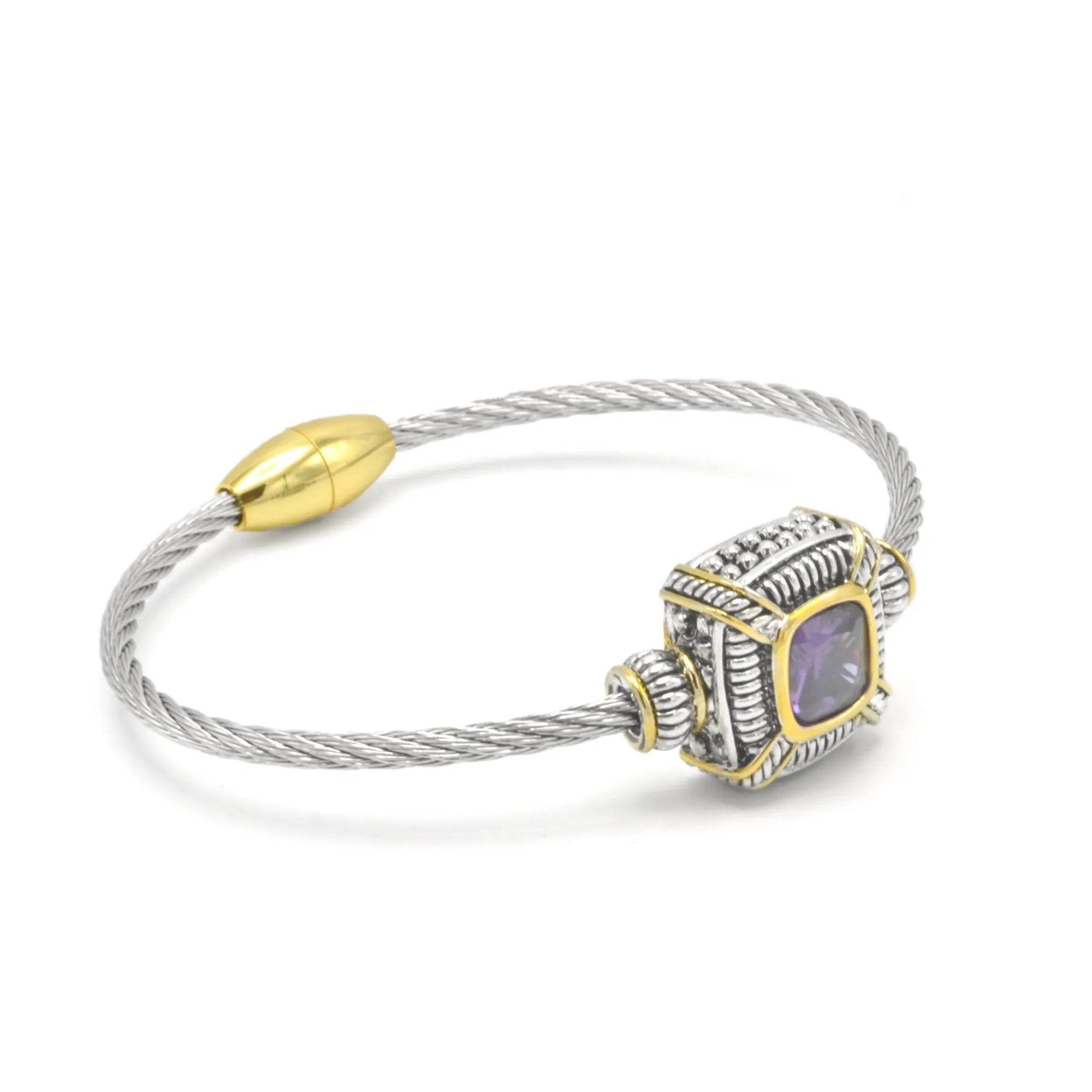 AMETHYST CRYSTAL CLASSIC CABLE BRACELET #93012BR-AM(FB8)