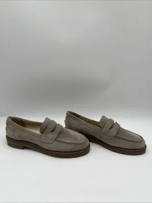 Anne Klein EVERLY Gray Fabric Slip On Moc Toe Penny Loafers Women’s Size 9.5W - Very Good