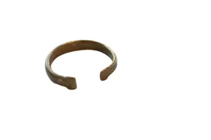 Antique African Bronze Snake Cuff Bracelet with Golden Patina