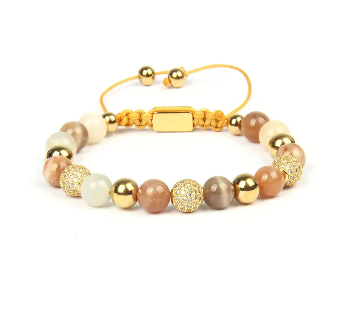 Apalite & Quartz Gold Beads Set of 2 Bracelets