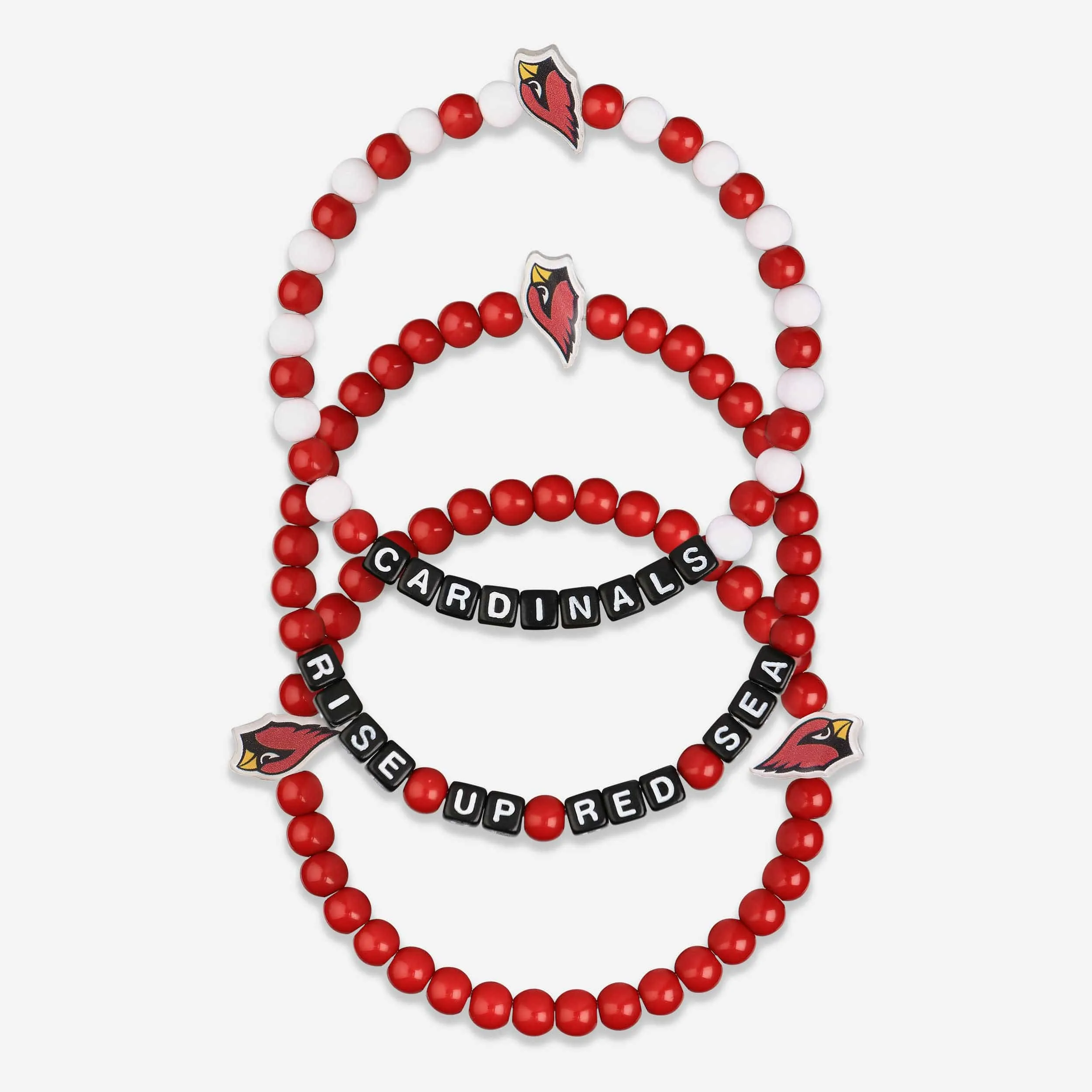 Arizona Cardinals 3 Pack Beaded Friendship Bracelet