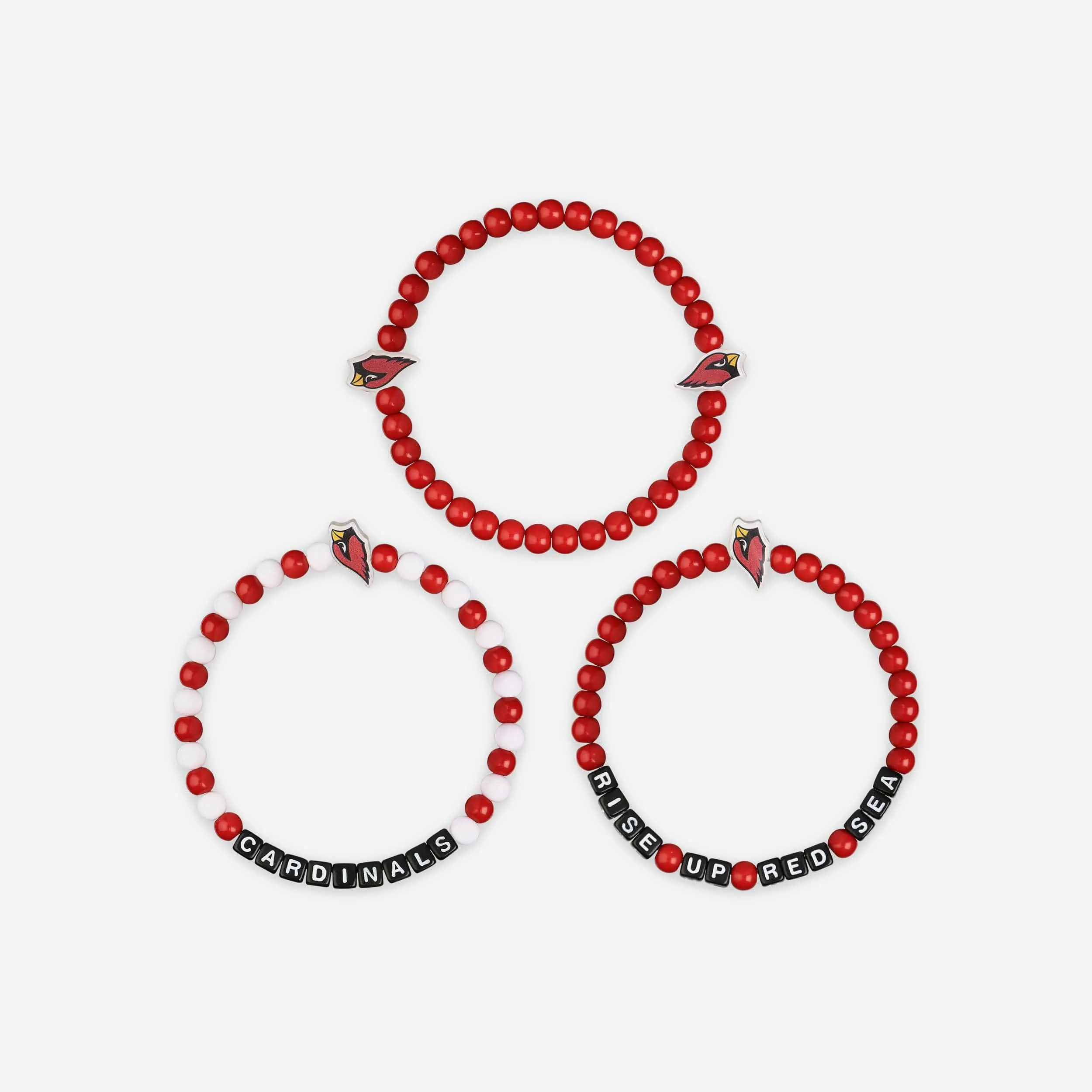 Arizona Cardinals 3 Pack Beaded Friendship Bracelet
