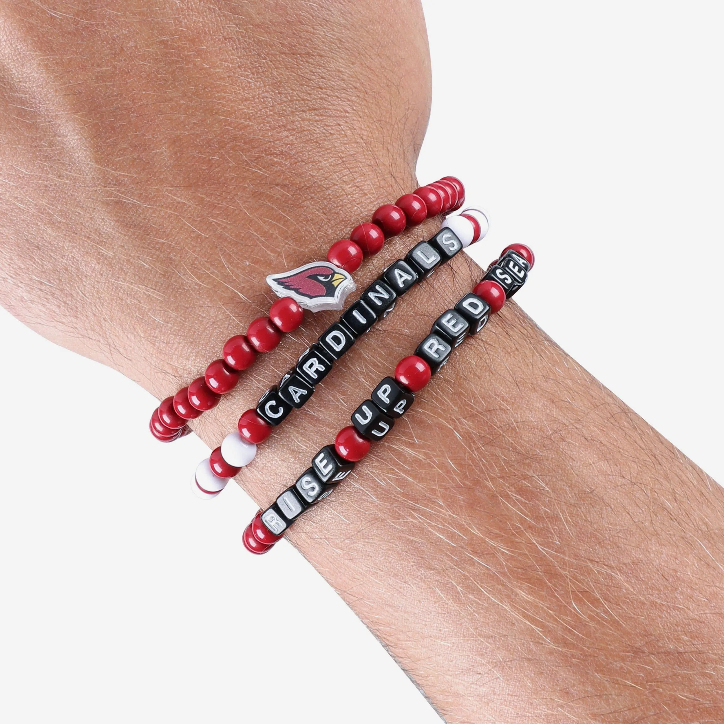 Arizona Cardinals 3 Pack Beaded Friendship Bracelet