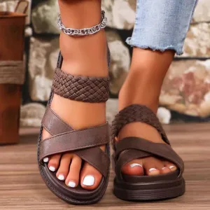 Audrine Crisscross Open Toe Platform Sandals