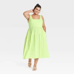 Ava & Viv Women's Plus Size Sleeveless Tie-Back Tiered Dress