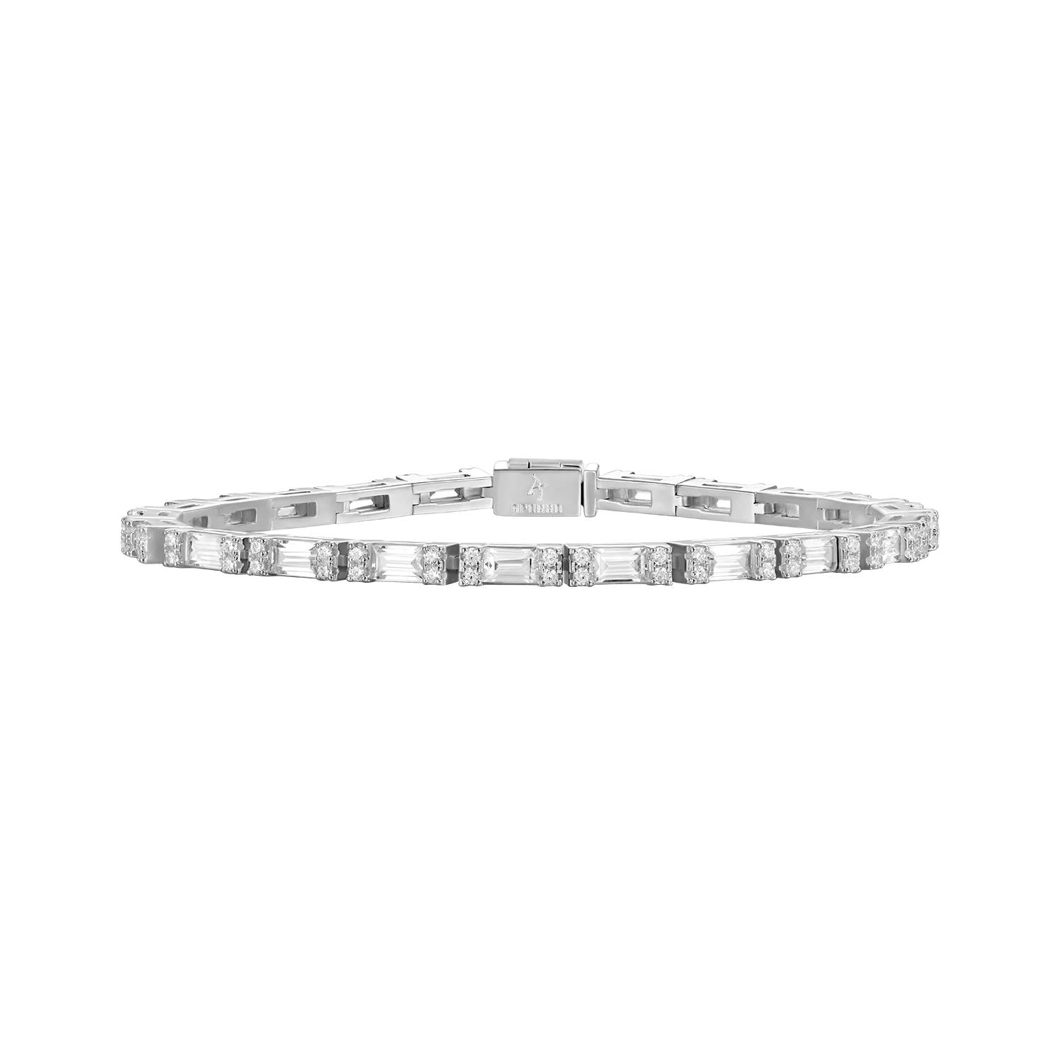 Baguette and Round Cut Tennis Bracelet - 3mm