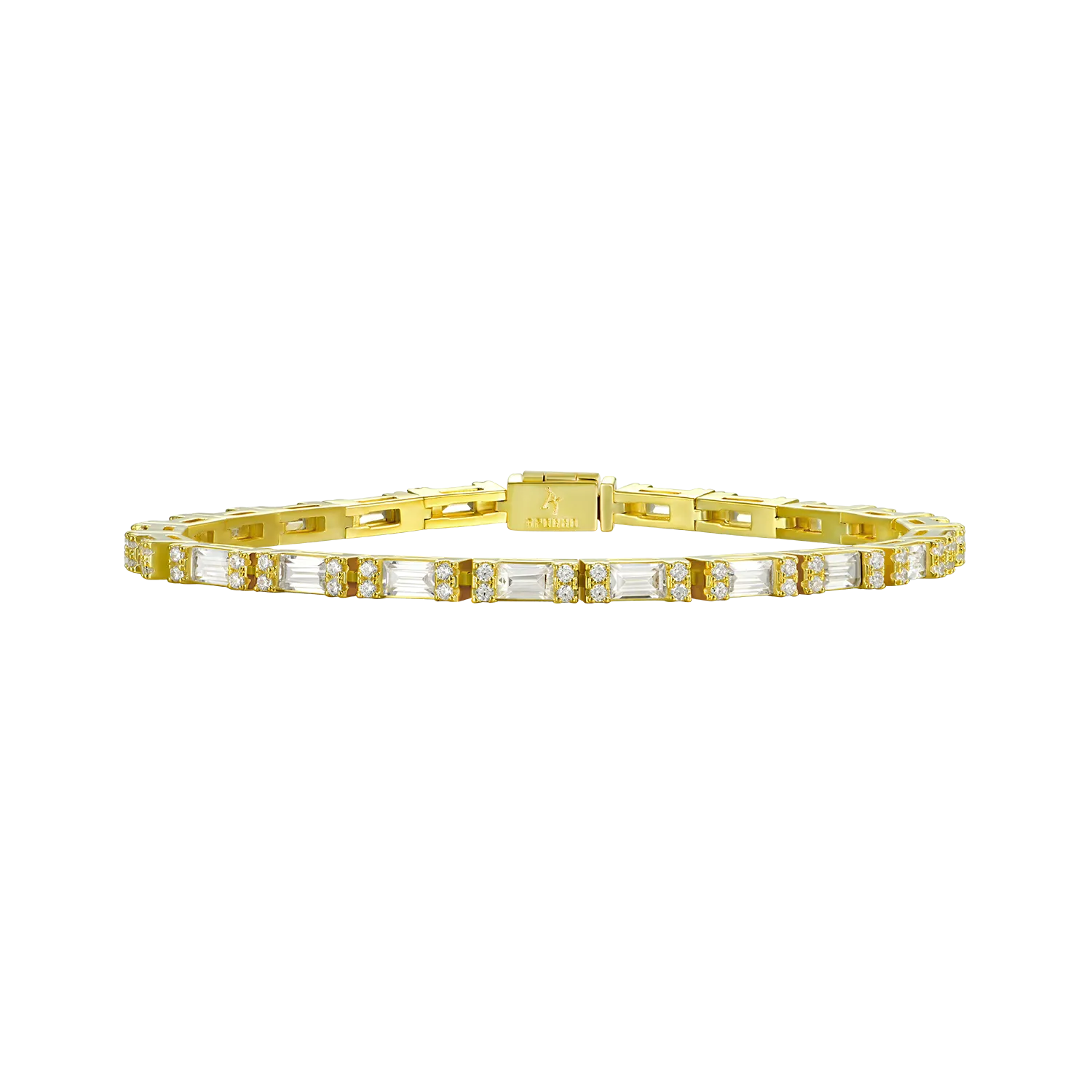 Baguette and Round Cut Tennis Bracelet - 3mm