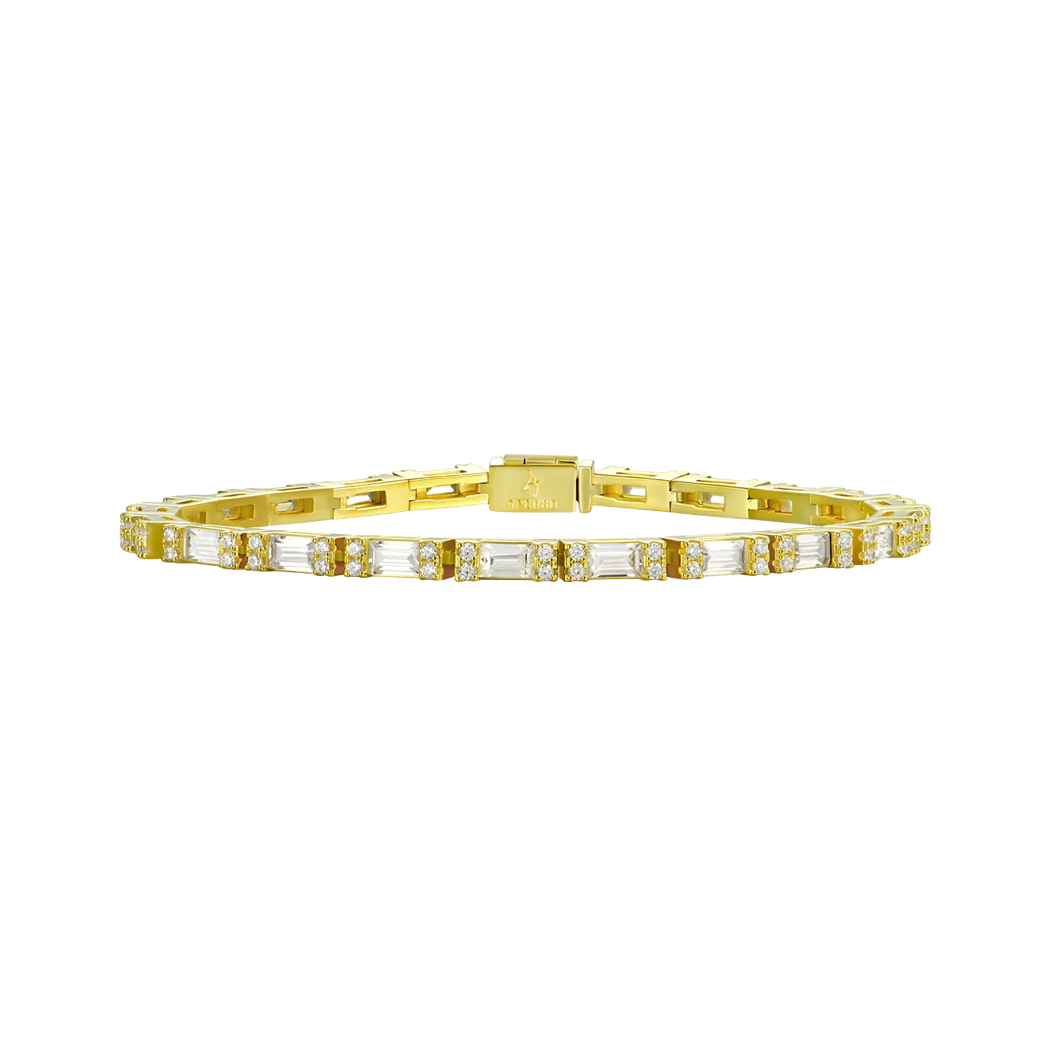 Baguette and Round Cut Tennis Bracelet - 3mm