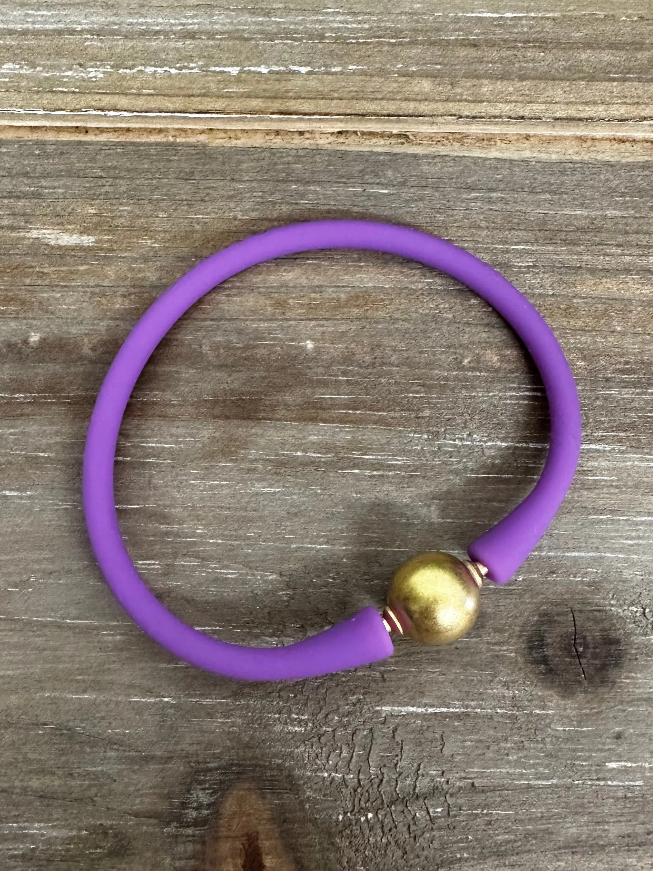 Bali Gold Beaded Silicone Bracelets