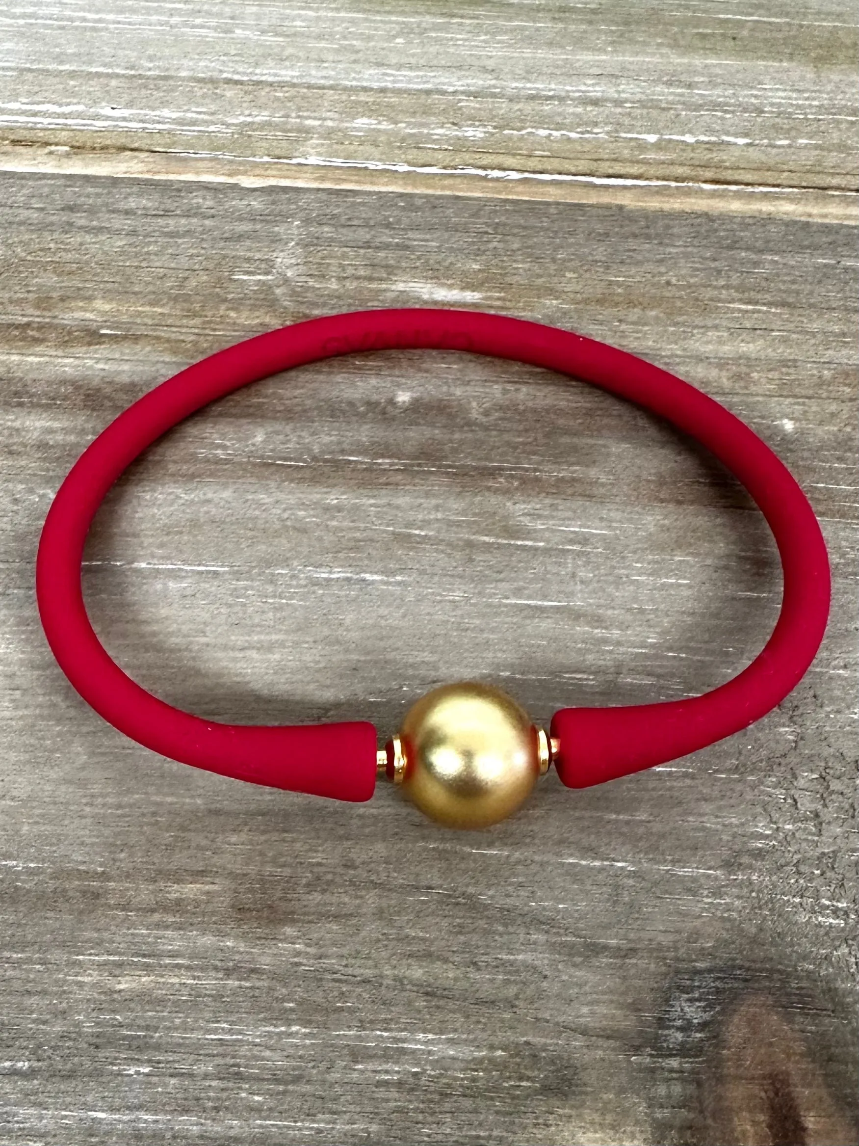 Bali Gold Beaded Silicone Bracelets