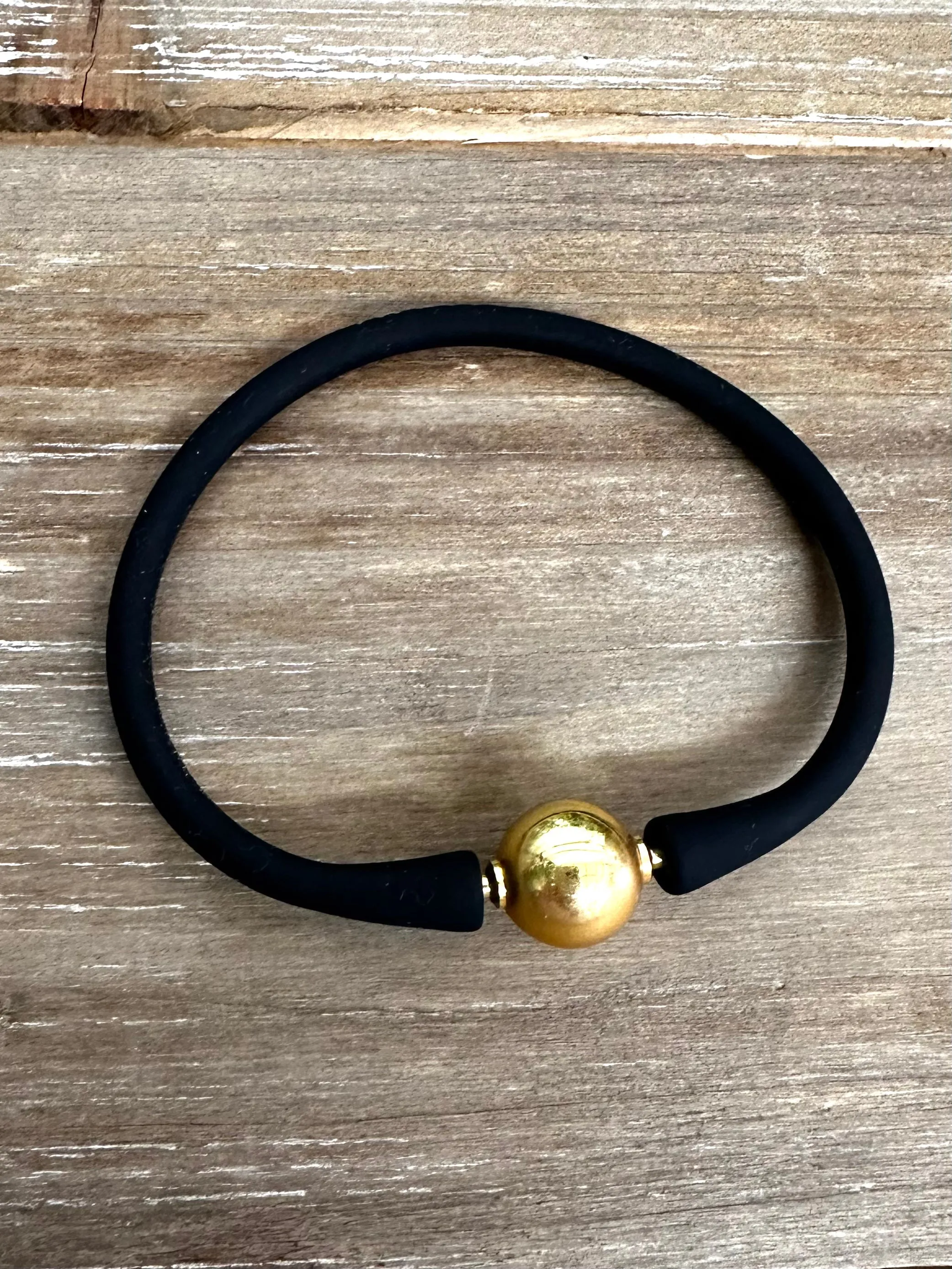 Bali Gold Beaded Silicone Bracelets