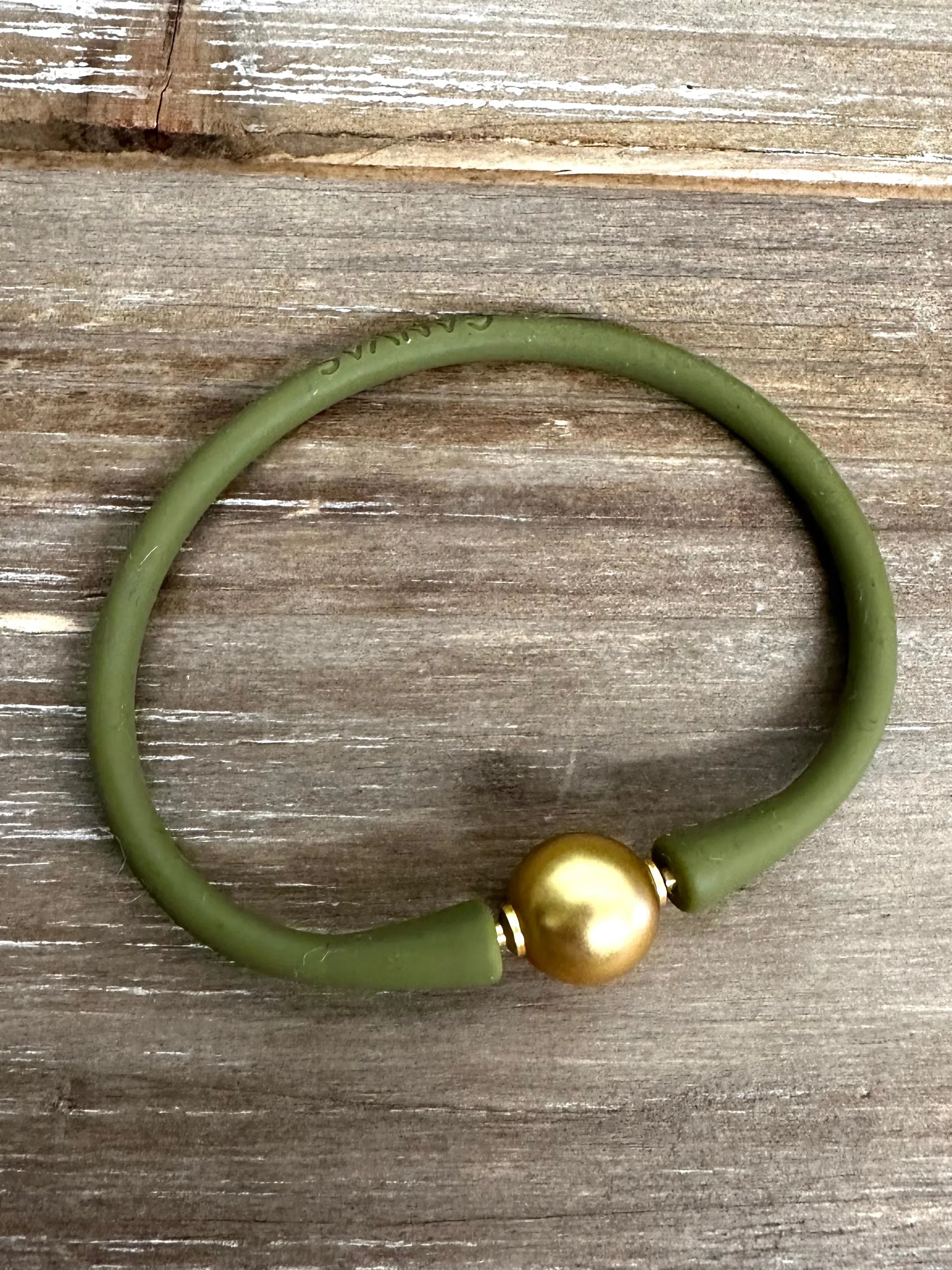 Bali Gold Beaded Silicone Bracelets