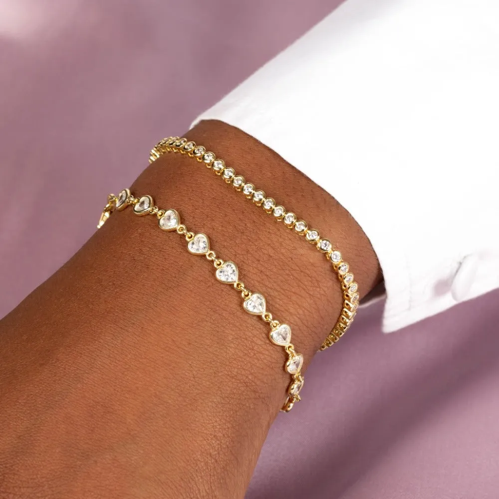 Bezel Heart Bracelet