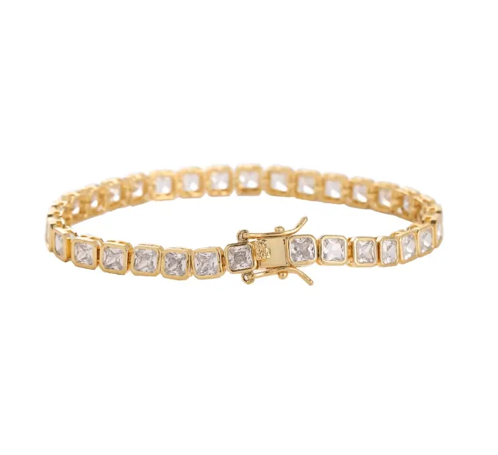 BEZEL TENNIS BRACELET - RHODIUM