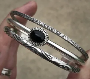 Black Agate Stacker Cuff Set