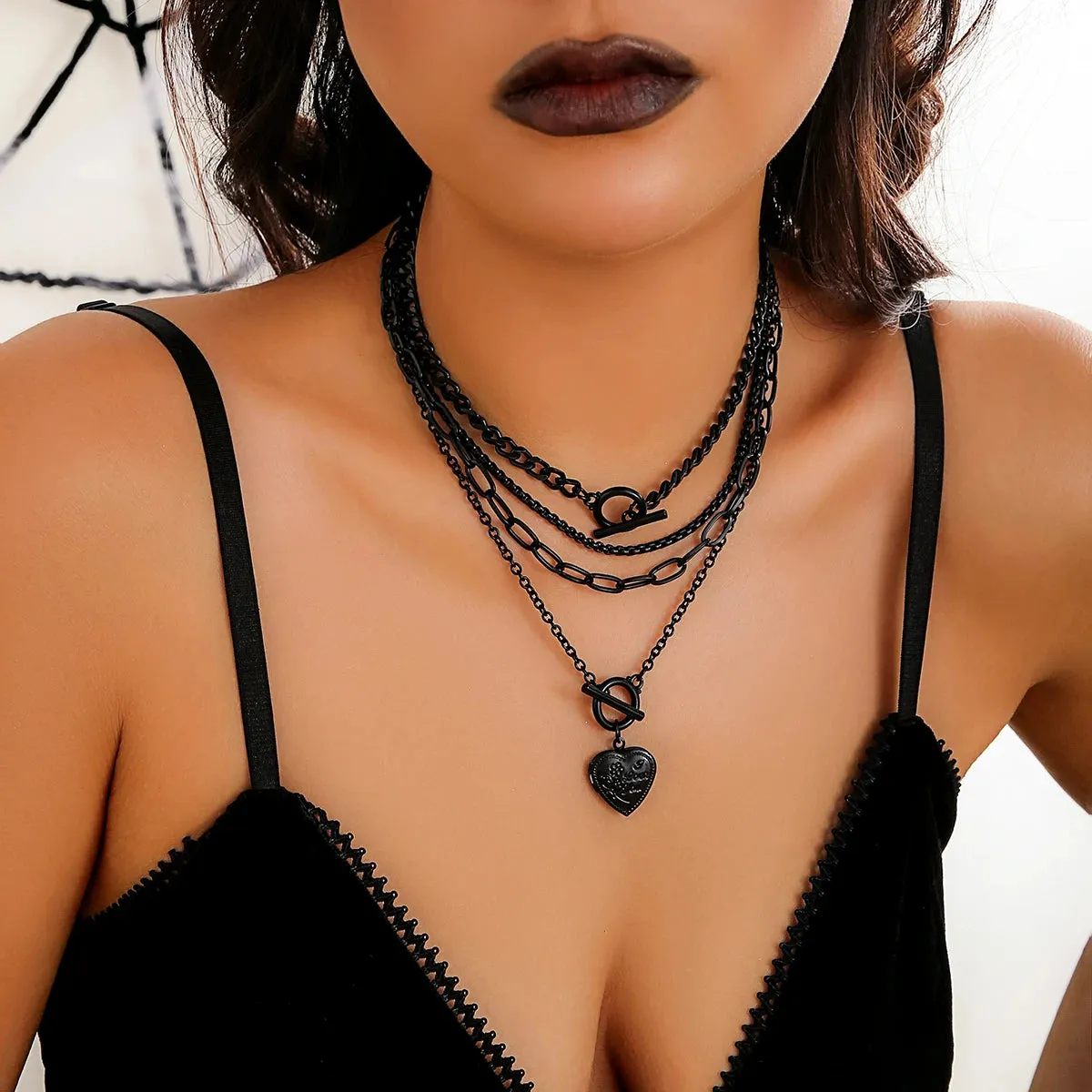 Black Multi-Layered Necklaces