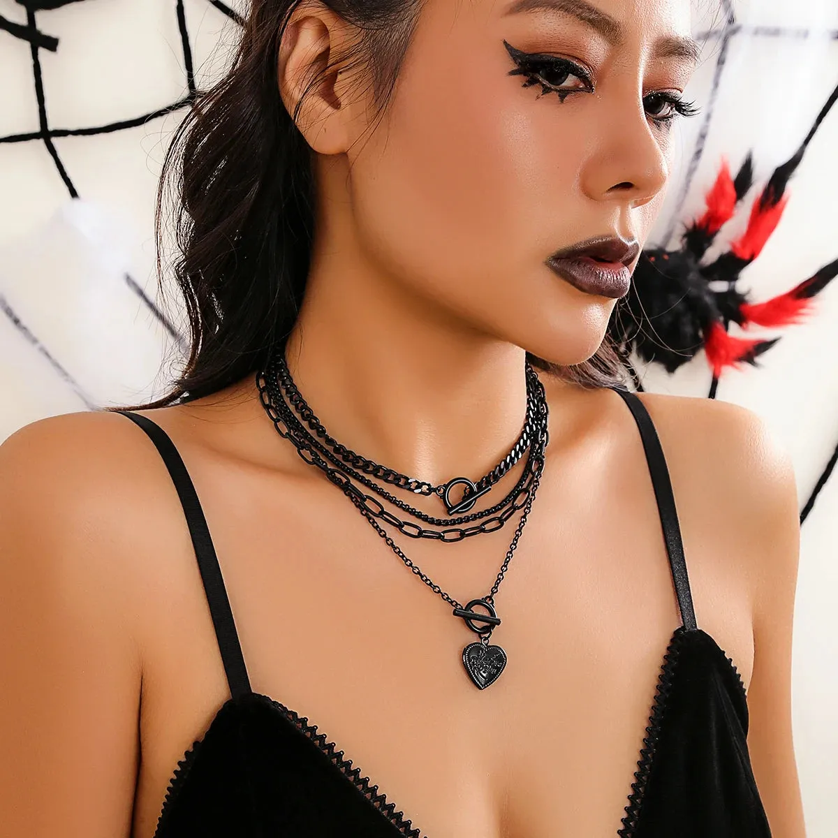 Black Multi-Layered Necklaces