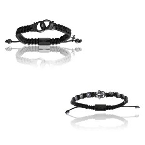 Black Nylon Bracelets with Black PVD Gift Idea for him