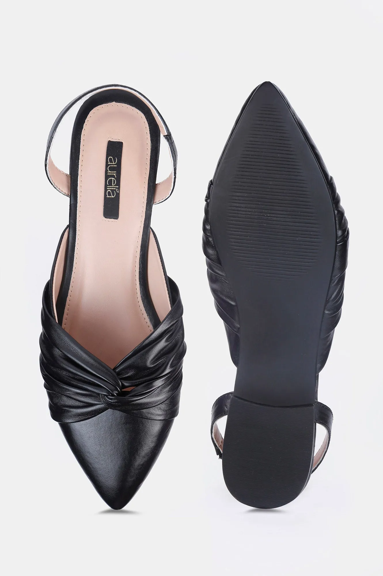 Black Pointed Toe Solid Flat - ZCandice
