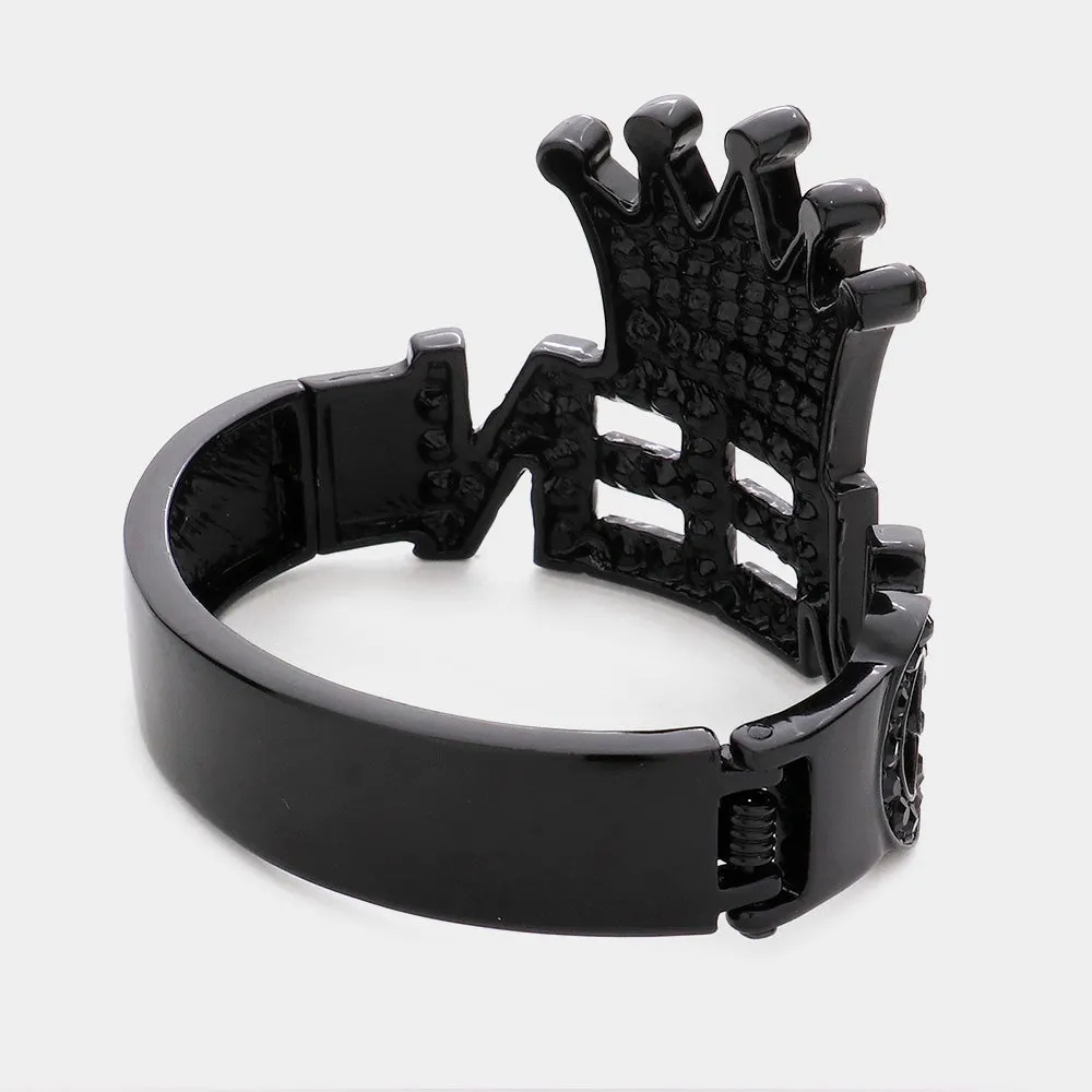Bling Queen Rhinestone Crown Hinged Bracelets | Bling Products | Bling Bracelets | Queen Items | FB0142