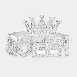 Bling Queen Rhinestone Crown Hinged Bracelets | Bling Products | Bling Bracelets | Queen Items | FB0142