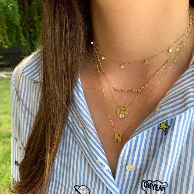 Block Initial Necklace