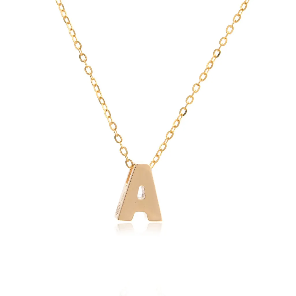 Block Initial Necklace