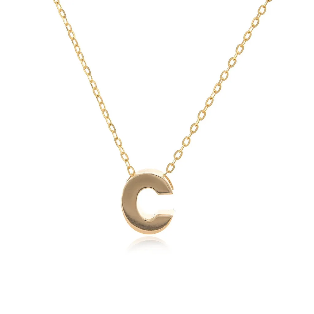 Block Initial Necklace