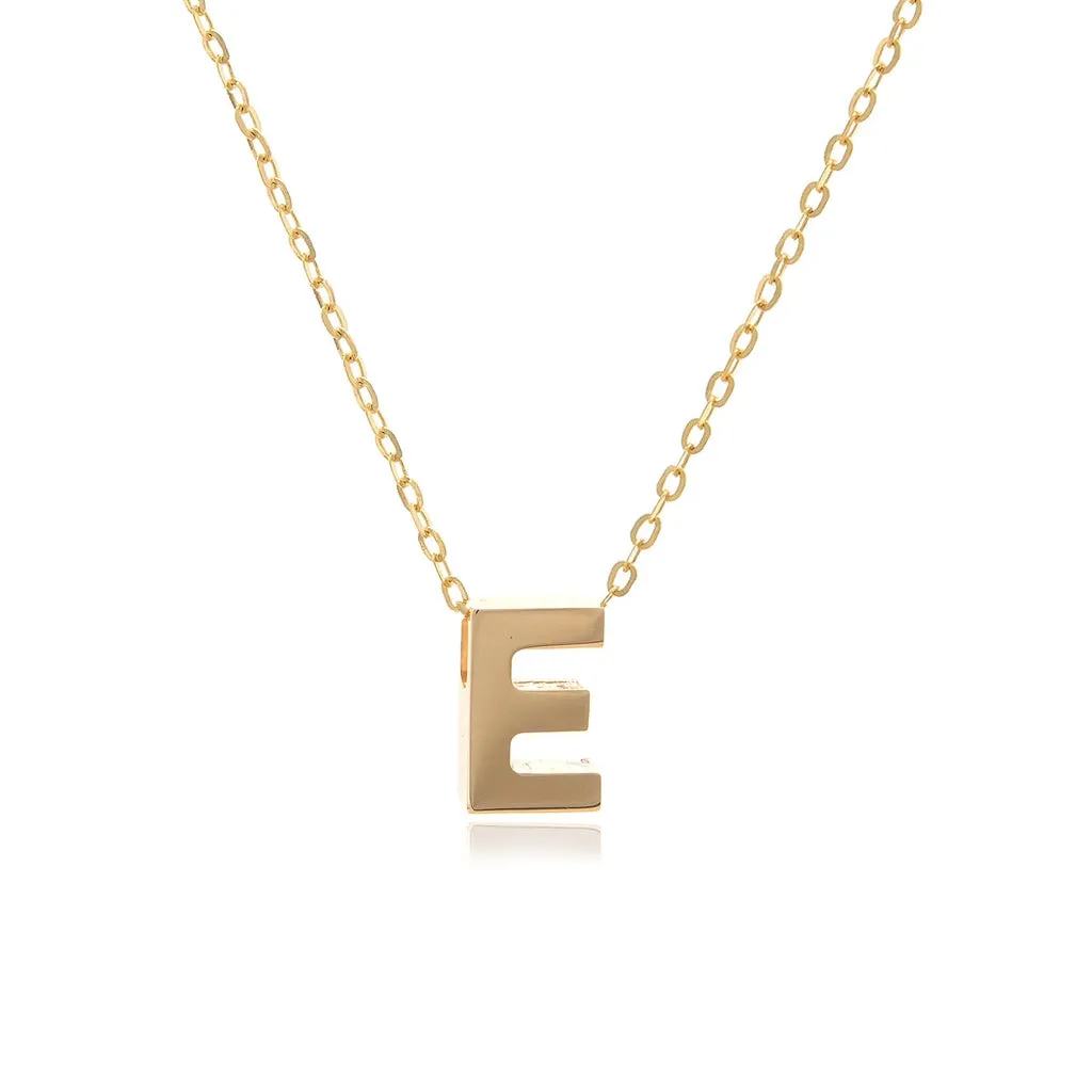 Block Initial Necklace