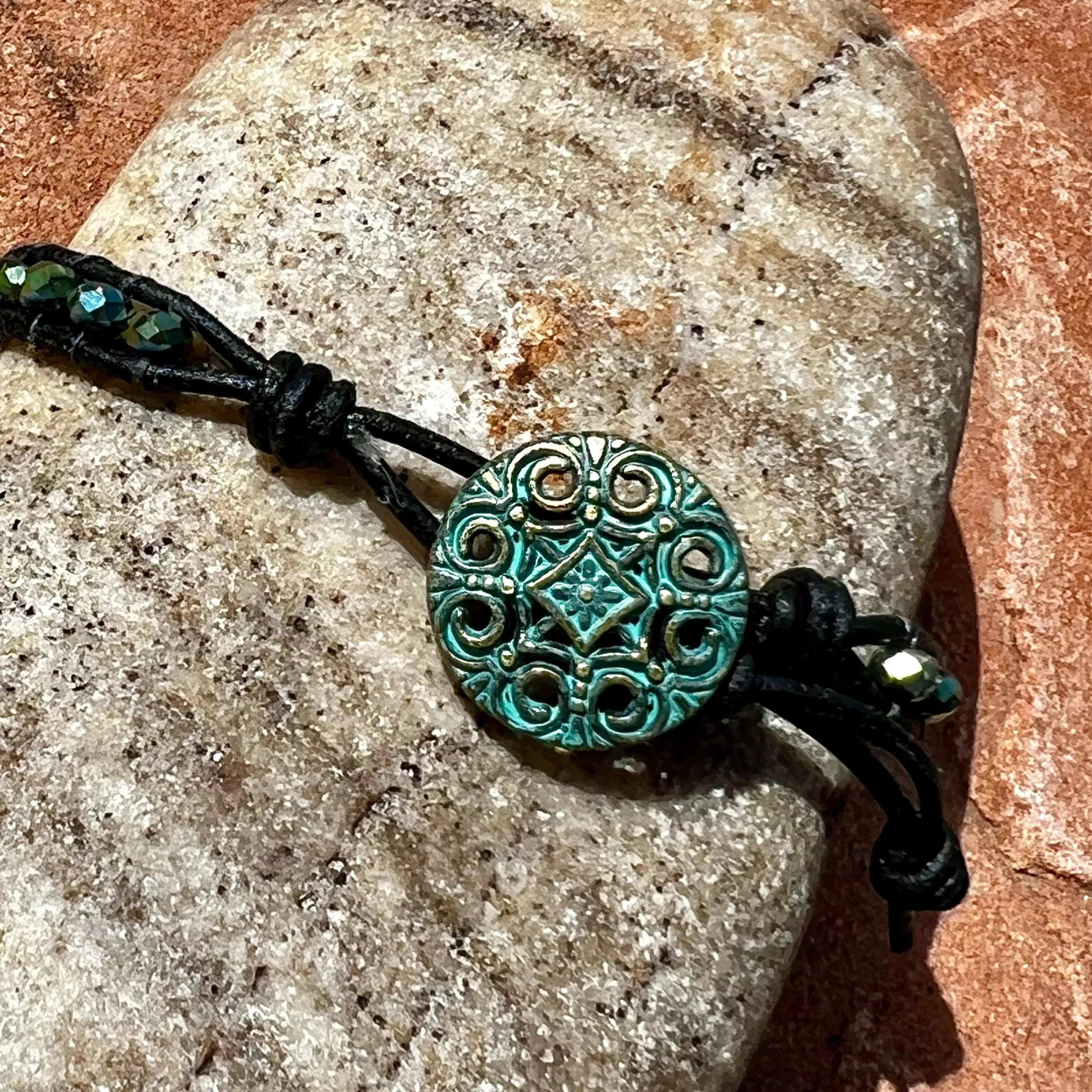 Blue-green Color Block bracelet