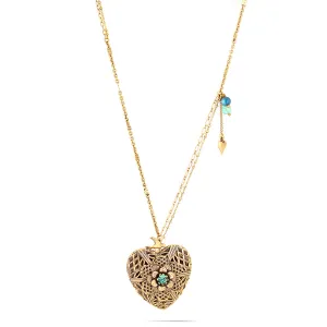 BOHEMIAN HEART CHARM  NECKLACES #215GN1301 (1E3/2A1)