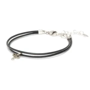 Bracelet Leather Smooth - Black, S (5.5-7inch/14-18cm)