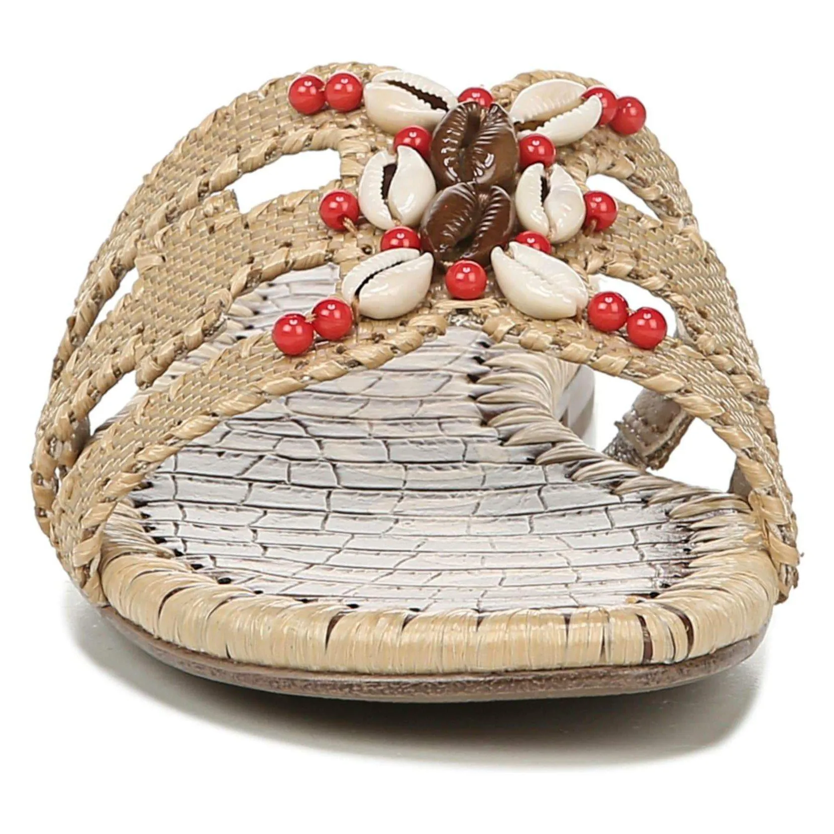 Bradie Beaded Raffia Slide Sandals