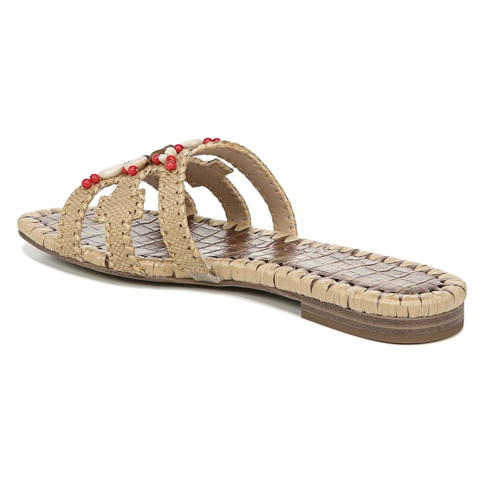 Bradie Beaded Raffia Slide Sandals