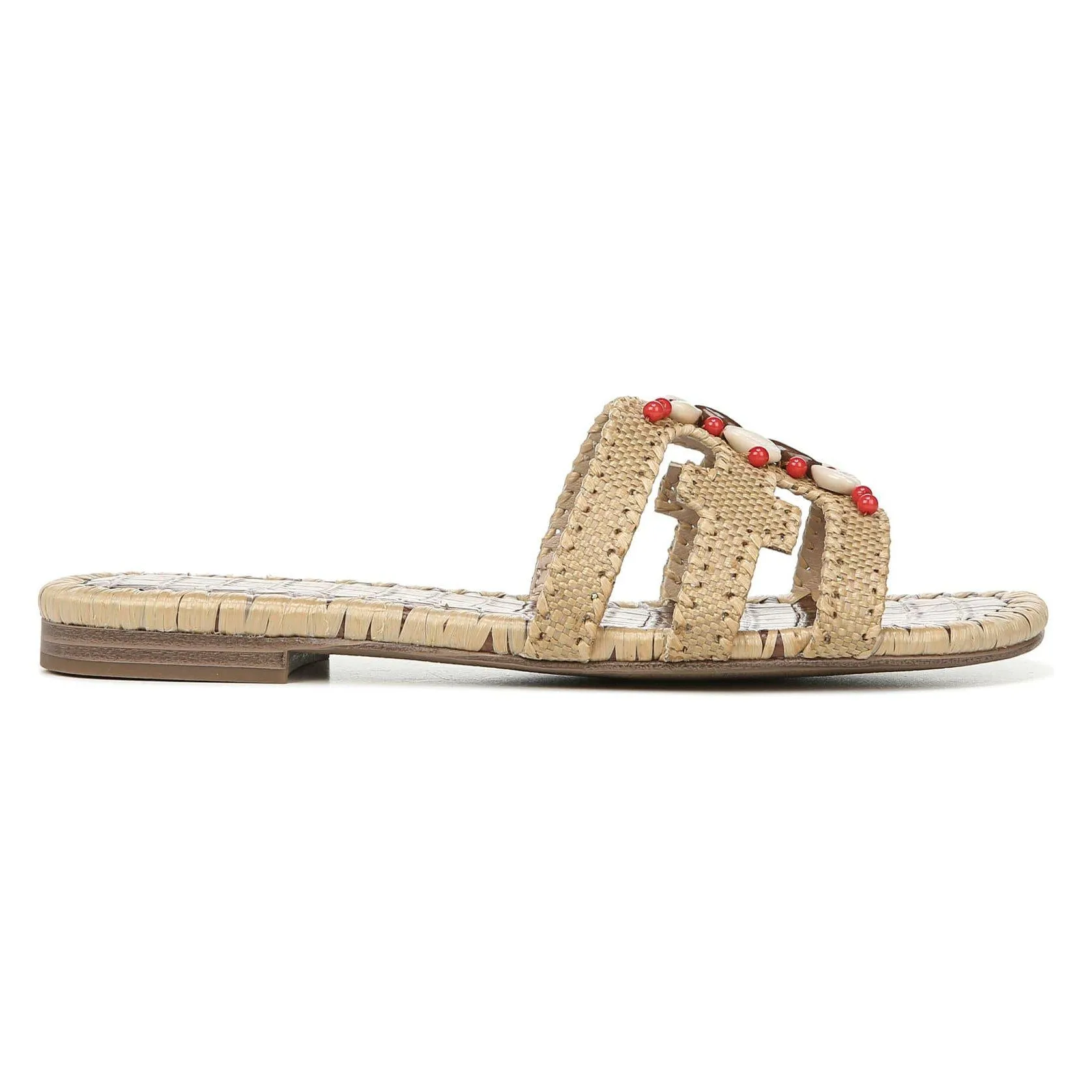 Bradie Beaded Raffia Slide Sandals