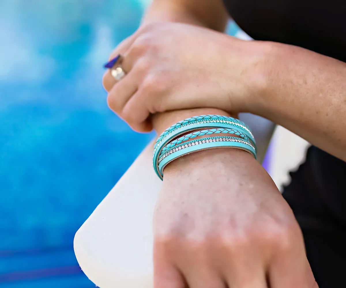 Braided Blue Sparkly Bracelet