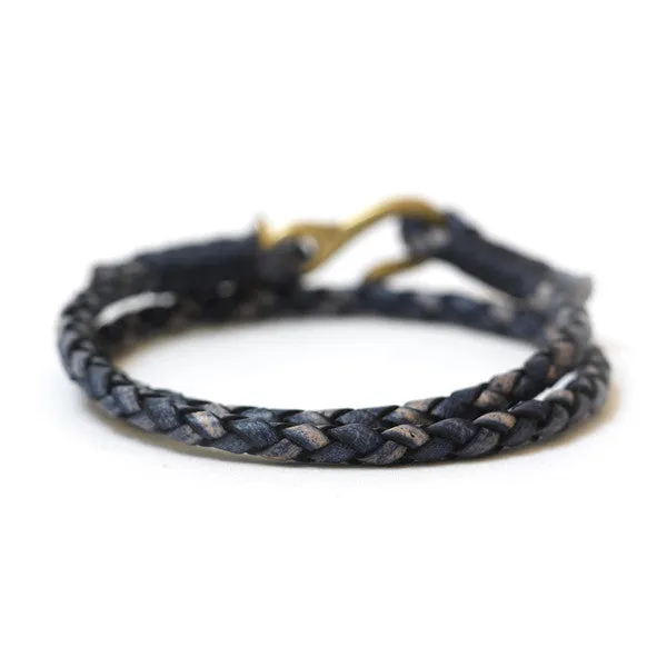 Braided Leather Double Wrap Bracelet