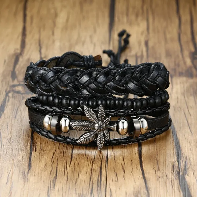 Braided Wrap Leather Bracelets