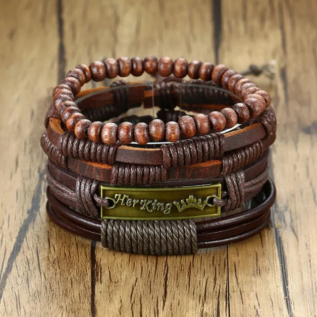 Braided Wrap Leather Bracelets