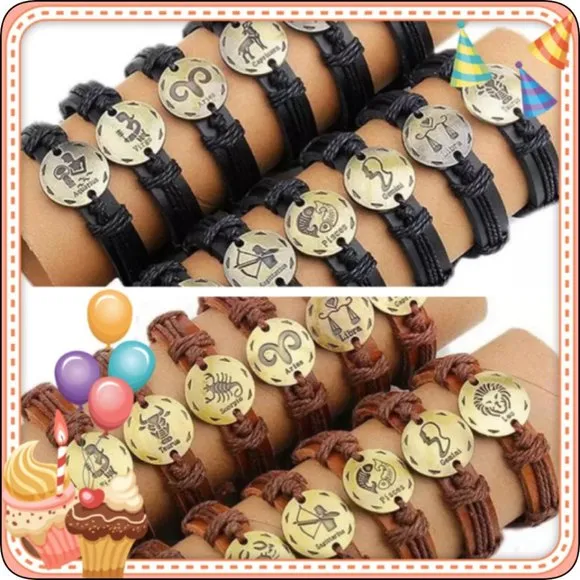 Brand New Leather Horoscope Bracelets