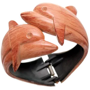 Brown Dolphin Textured Hinged Bracelet